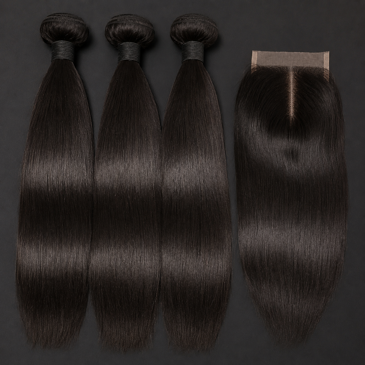Maison SDD Natural Straight Bundle Set – 300g | 22" with 5x5 HD Closure
