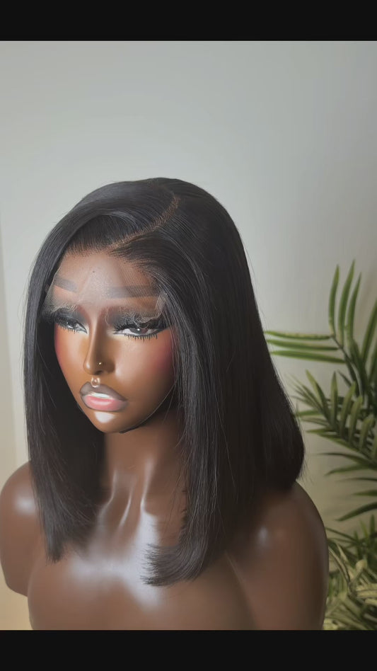 Amara Silky Straight Bob Wig – 12" Glueless HD Lace | 220g | La Wig Maison
